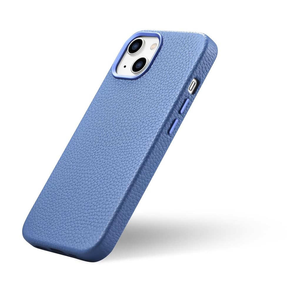 Ovitek iCarer Litchi za iPhone 14 Plus, svetlo moder 8