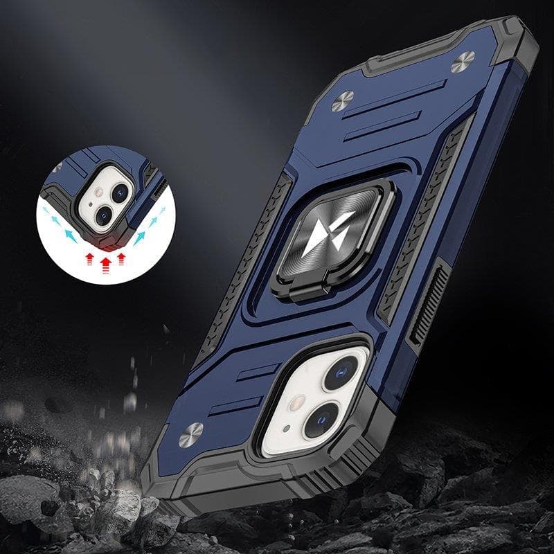 Wozinsky Ring Armor ovitek za iPhone 14 Plus, moder, s stojalom in obročem 6