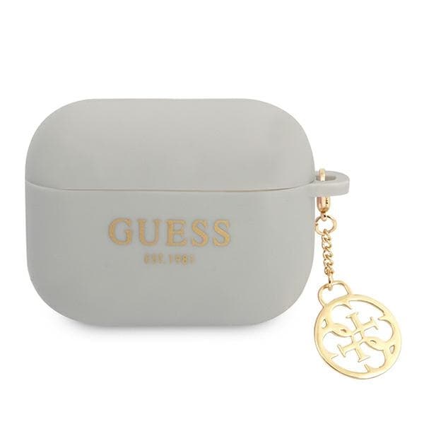 Ovitek za AirPods Pro Guess Silicone Charm 4G, siv