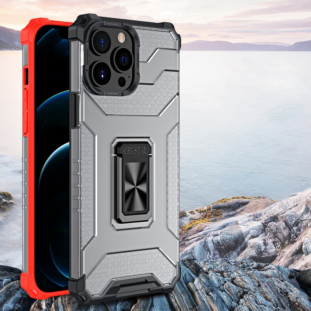 Hurtel Crystal Ring ohišje za iPhone 13 Pro Max, rdeče 2