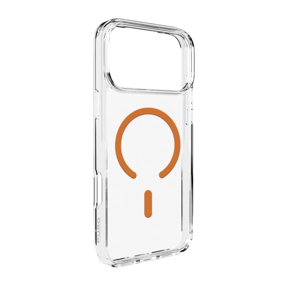 Puro Lite Mag ovitek za iPhone 17 Pro - prozoren z oranžnim obročem