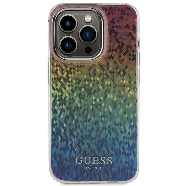 Guess ovitek IML Faceted Mirror Disco Iridescent za iPhone 14 Pro Max - večbarven 3
