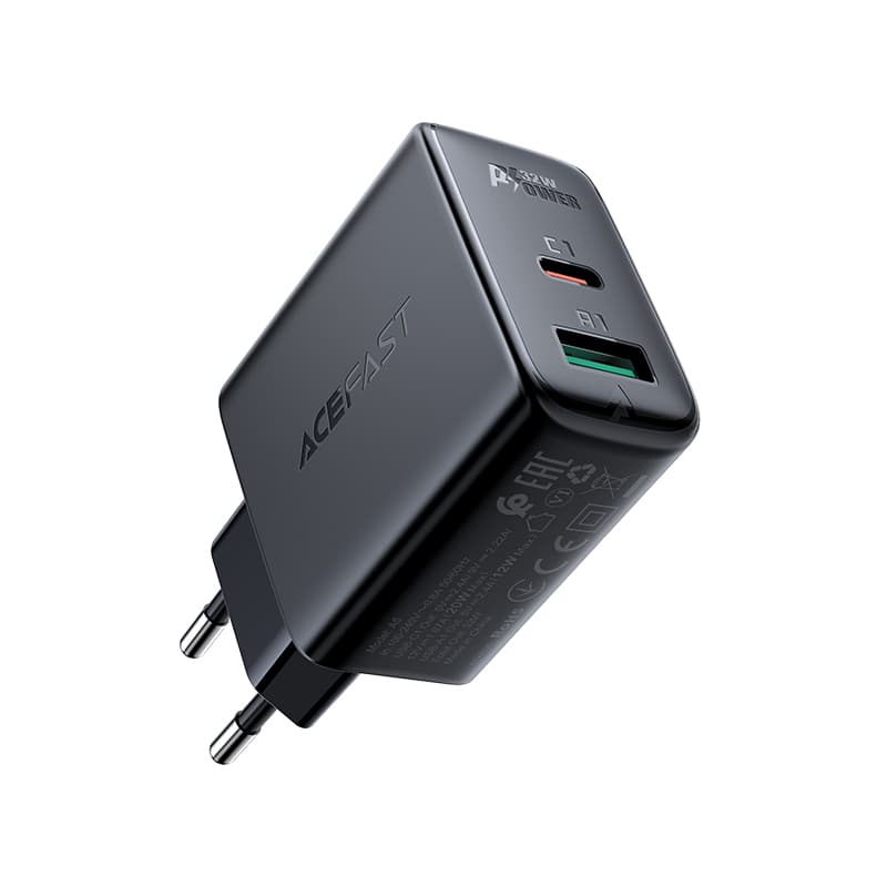 Acefast stenski polnilnik USB-C/USB 32W, PD, QC 3.0, AFC, FCP, črn (A5) 2