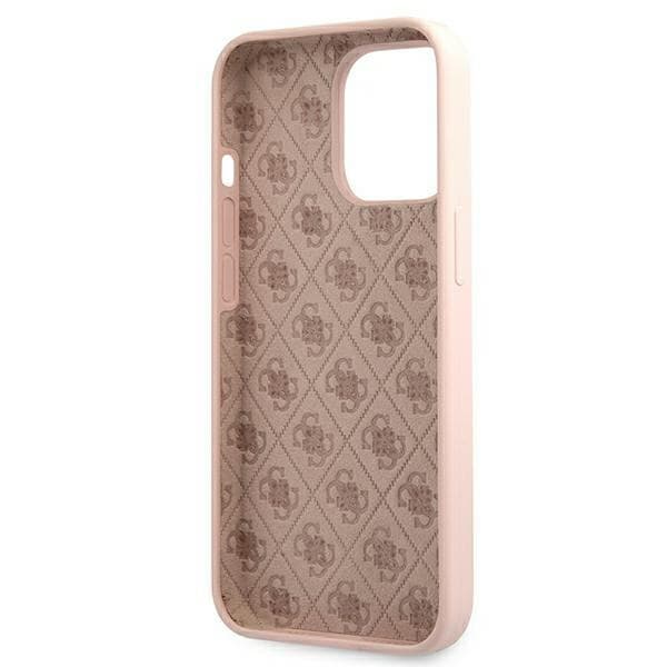 Ovitek Guess Silicone Script Gold Logo za iPhone 13 Pro Max 6.7" - svetlo roza 7