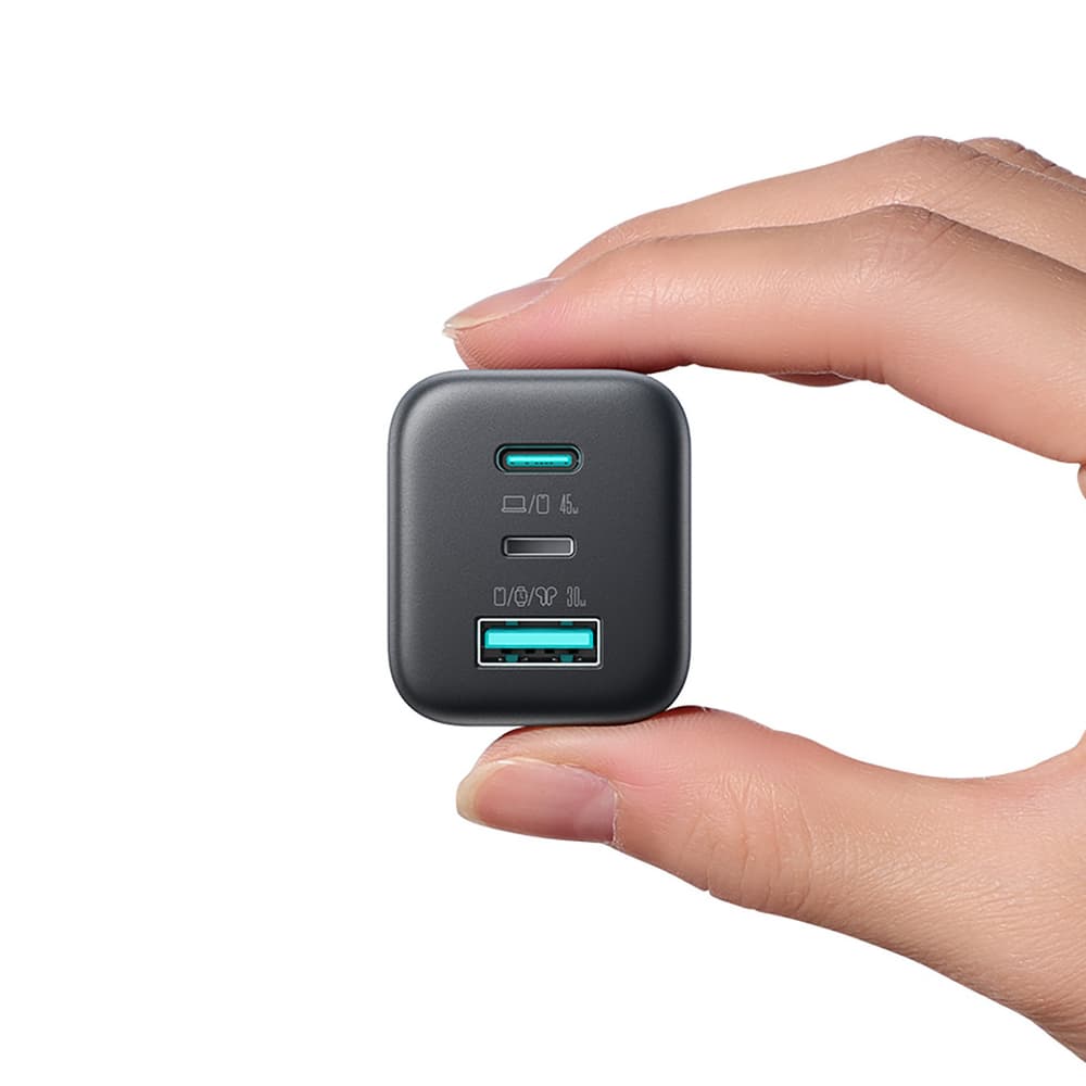 Joyroom JR-TO1 GaN 45W Polnilnik, USB-C + Lightning + USB-A, črn 8