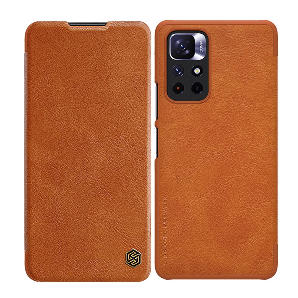 Nillkin Qin Flip ovitek za Xiaomi Poco M4 Pro 5G (kitajska verzija) - rjav