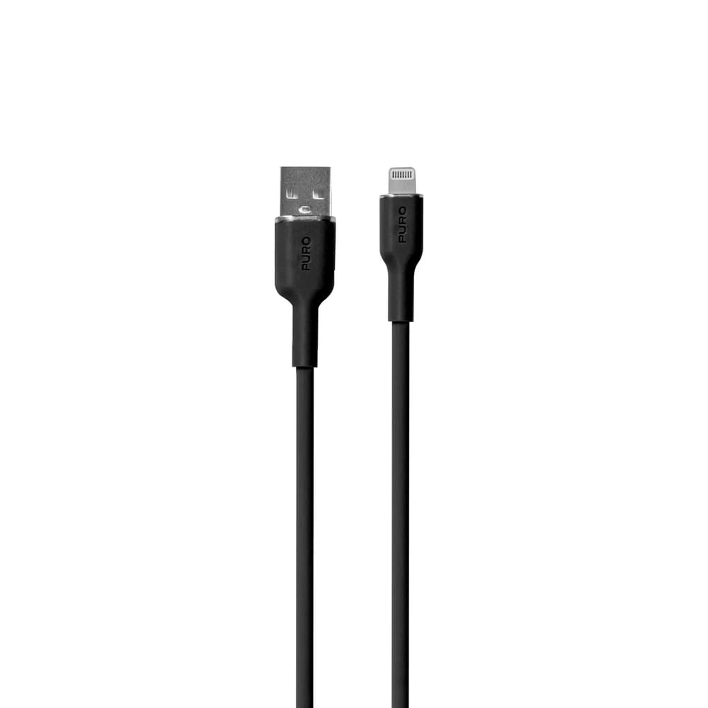 Puro Soft USB-A na Lightning kabel 1.5m, silikonski, črn