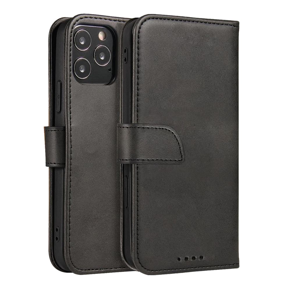 Hurtel Magnet Case ovitek s preklopom za Motorola Moto E32, črn
