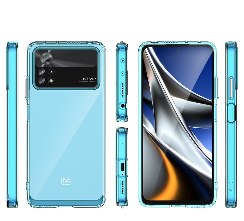 Ovitek Outer Space Case za Xiaomi Poco X4 Pro 5G s fleksibilnim okvirjem, moder 7