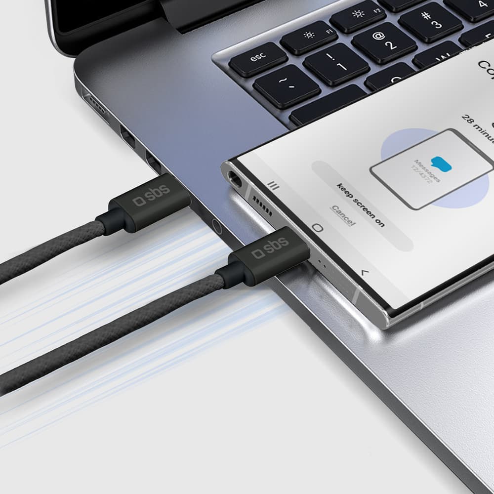 SBS kabel USB-C - USB-C 1.5m 60W pleten - črn 6