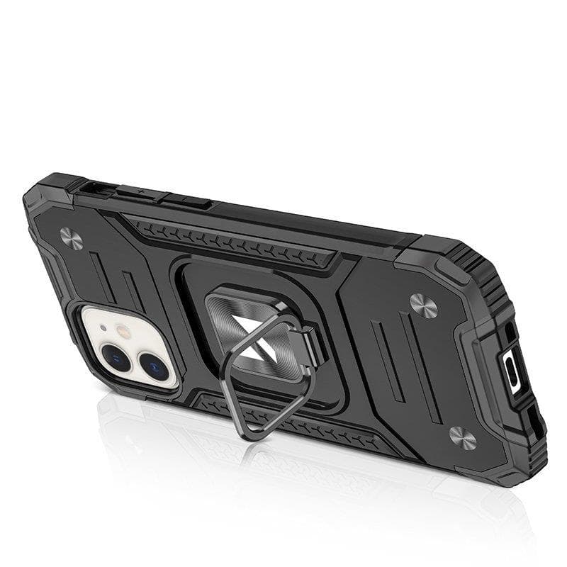 Wozinsky Ring Armor ovitek za iPhone 14 MAX, črn, s stojalom in obročem 4