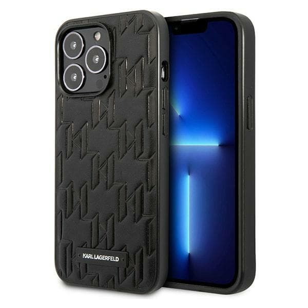Ov. Karl Lagerfeld Monogram Plaque za iPhone 13/13 Pro - Črn