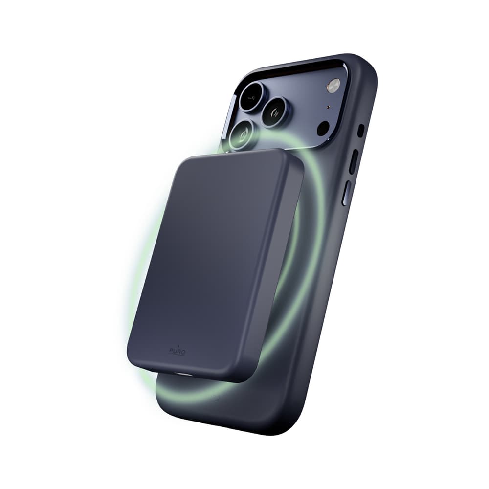 Puro Icon Mag Pro silikonska maska za iPhone 17 Pro, MagSafe, temno modra 3