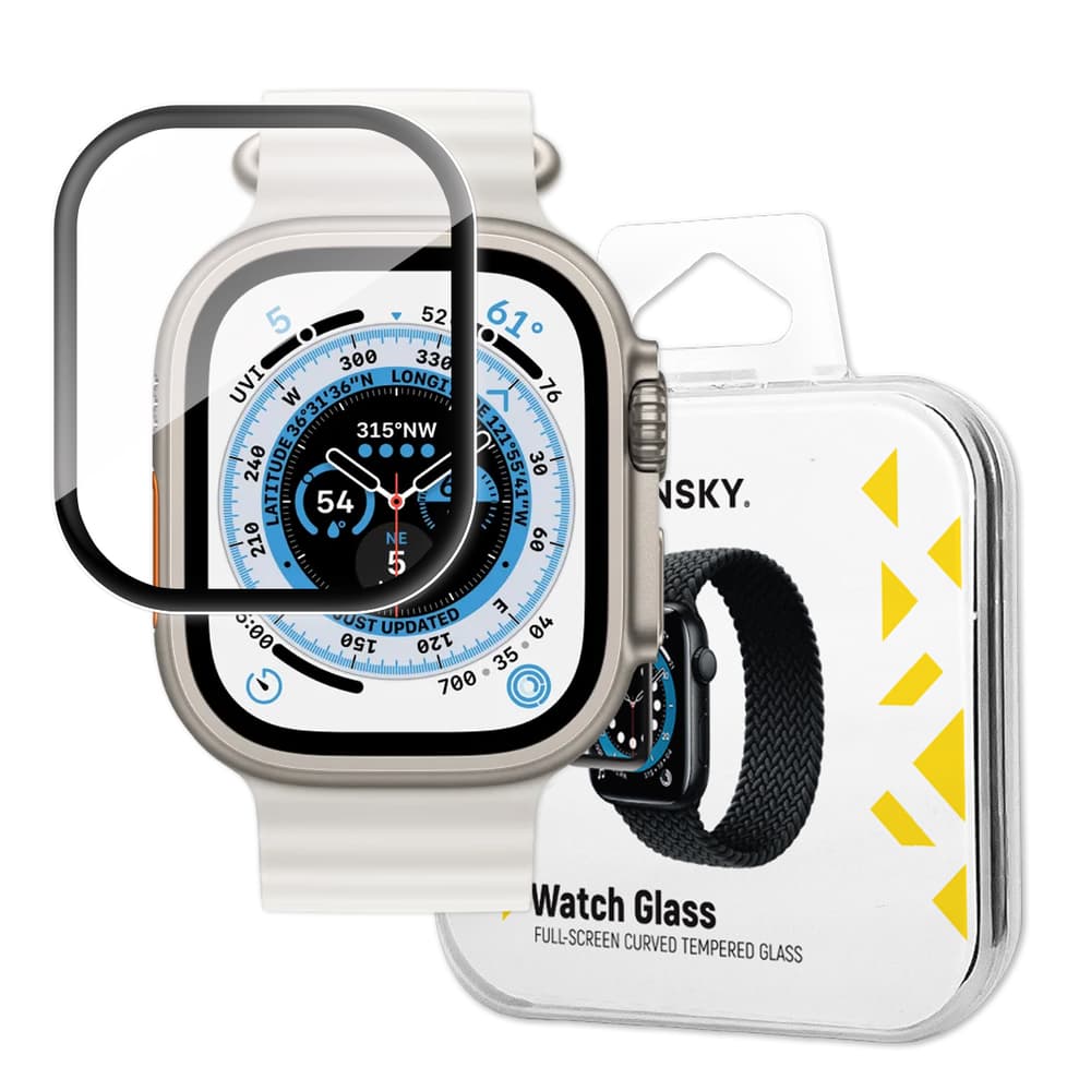 Kaljeno steklo Wozinsky Full Glue za Apple Watch 49mm s črnim okvirjem