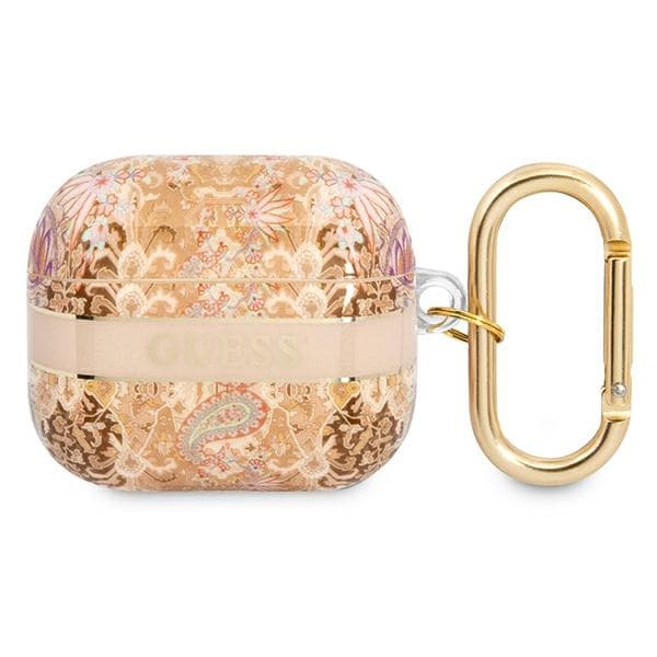 Ovitek za slušalke Guess Paisley Strap Collection za AirPods 3, zlata
