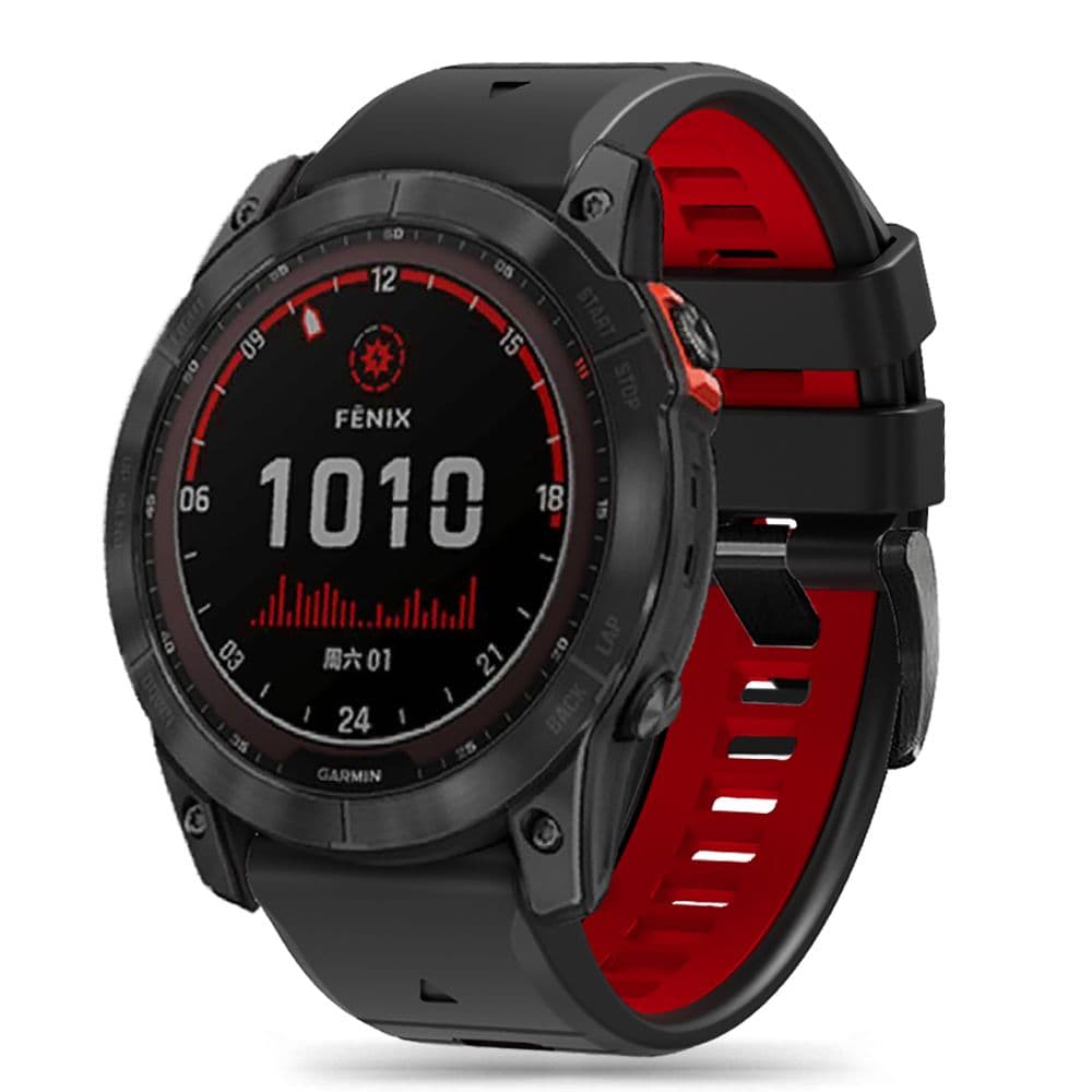 Tech-Protect IconBand Pro pašček za Garmin Fenix 3 / 5X / 3HR / 5X Plus / 6X / 6X Pro / 7X - črna/rdeča