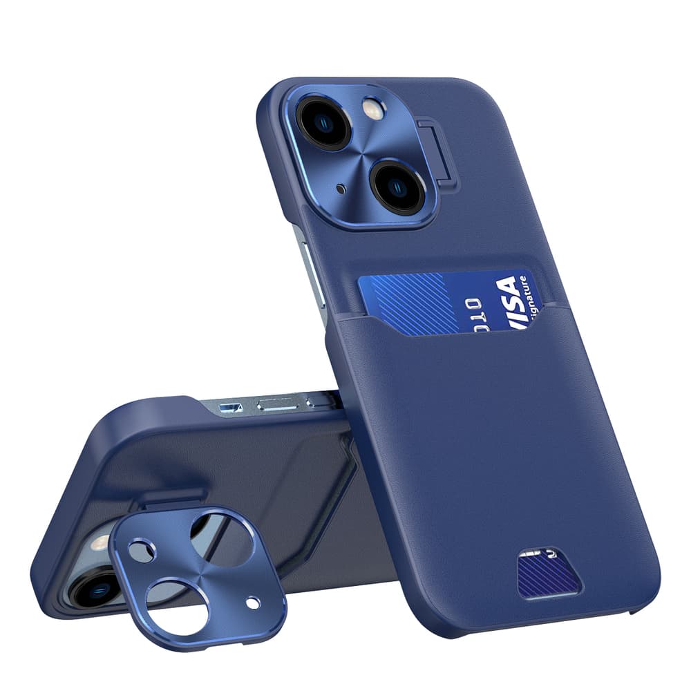Hurtel ovitek z oporo za iPhone 14, modra