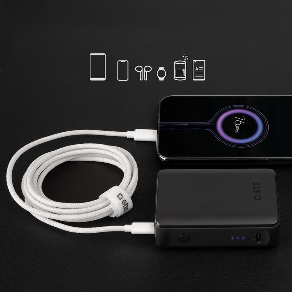 SBS TECABLETISSUETCCG USB-C v USB-C, 1,5m, 60W, pleten kabel - sivi 3