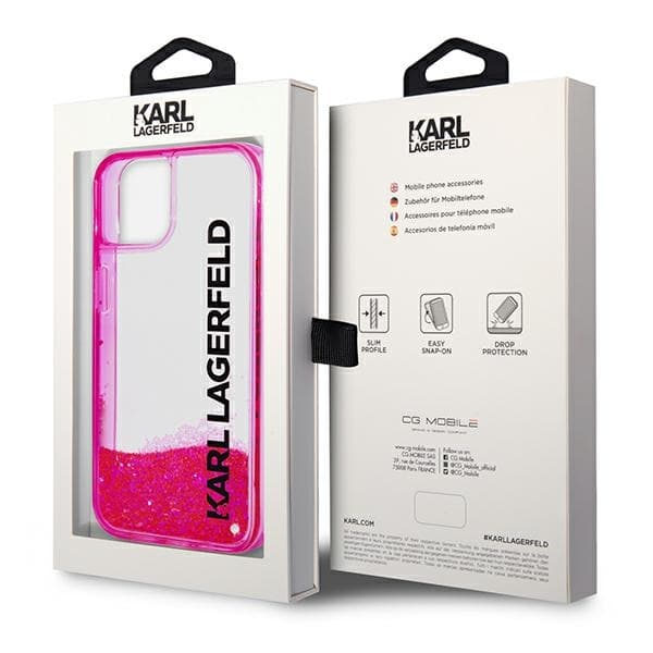Karl Lagerfeld Liquid Glitter Elong etui za iPhone 14 Plus - roza 8