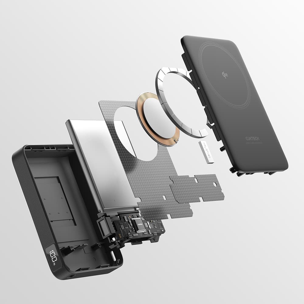 Cuktech WPB100 10000 mAh Qi2 magnetna powerbanka 30W z stojalom - Črna 7