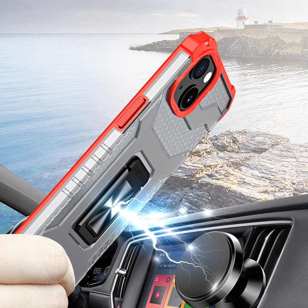 Hurtel Crystal Ring ohišje za iPhone 13, rdeče 3