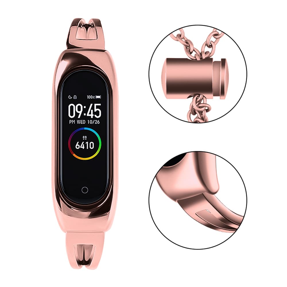 Kovinski pašček za Xiaomi Mi Band 3/4/5/6, roza zlata 7