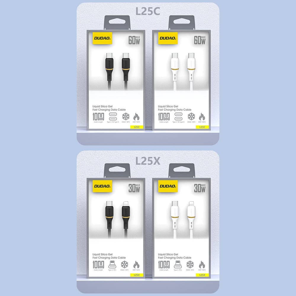Dudao L25C USB-C na USB-C silikonski kabel 60W 1m - bel 8