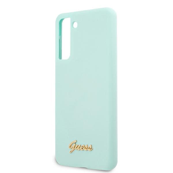 Ovitek Guess Silicone Script Metal Logo za Samsung Galaxy S21+ - Modra 6