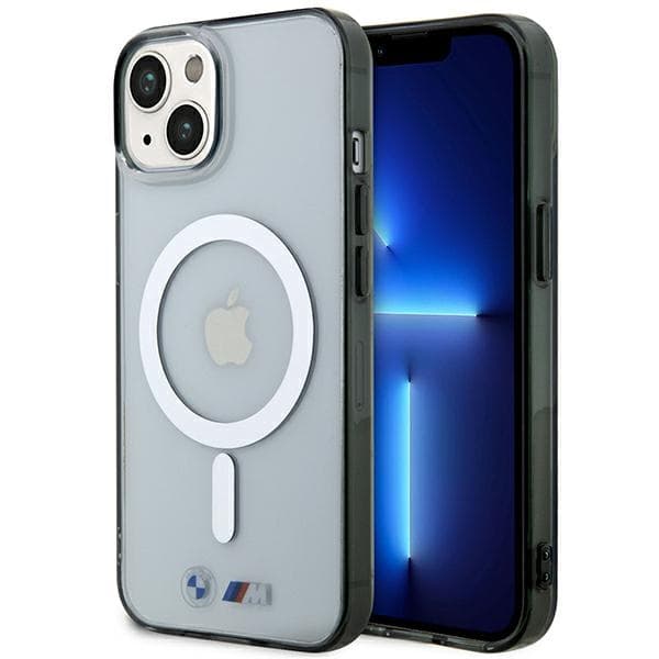 Ovitek BMW Silver Ring MagSafe za iPhone 14 6.1" transparenten