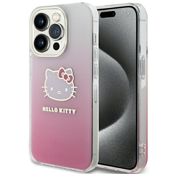 Hello Kitty ovitek IML Gradient Electrop Kitty Head za iPhone 14 Pro - roza