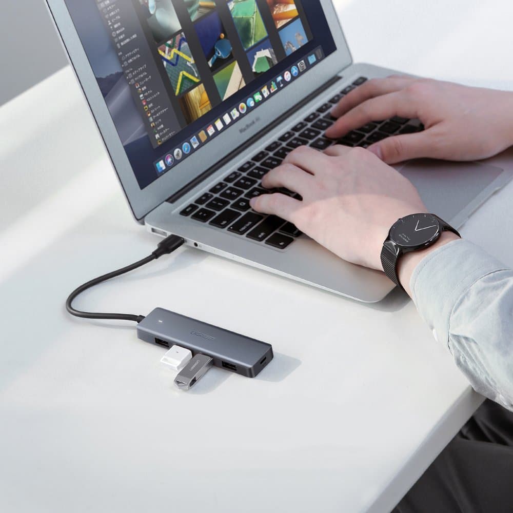 Ugreen USB Type-C HUB 4x USB 3.2 Gen 1 s polnilnim priključkom 2