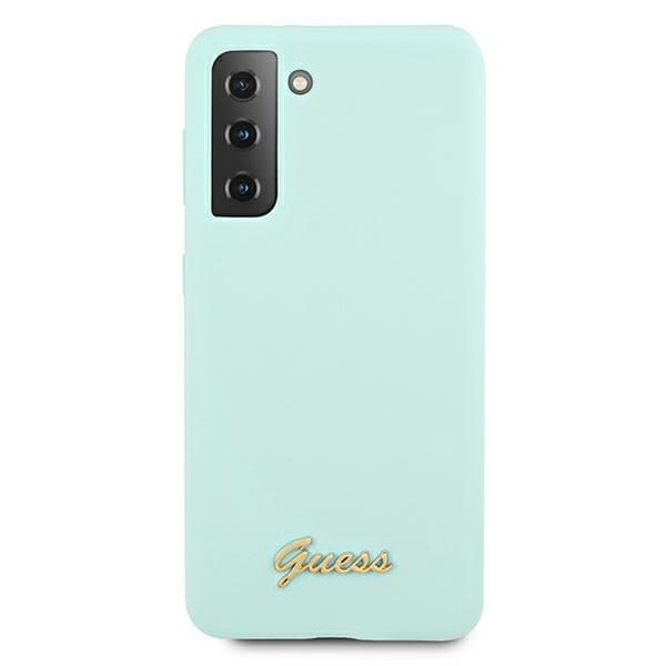 Ovitek Guess Silicone Script Metal Logo za Samsung Galaxy S21+ - Modra 3