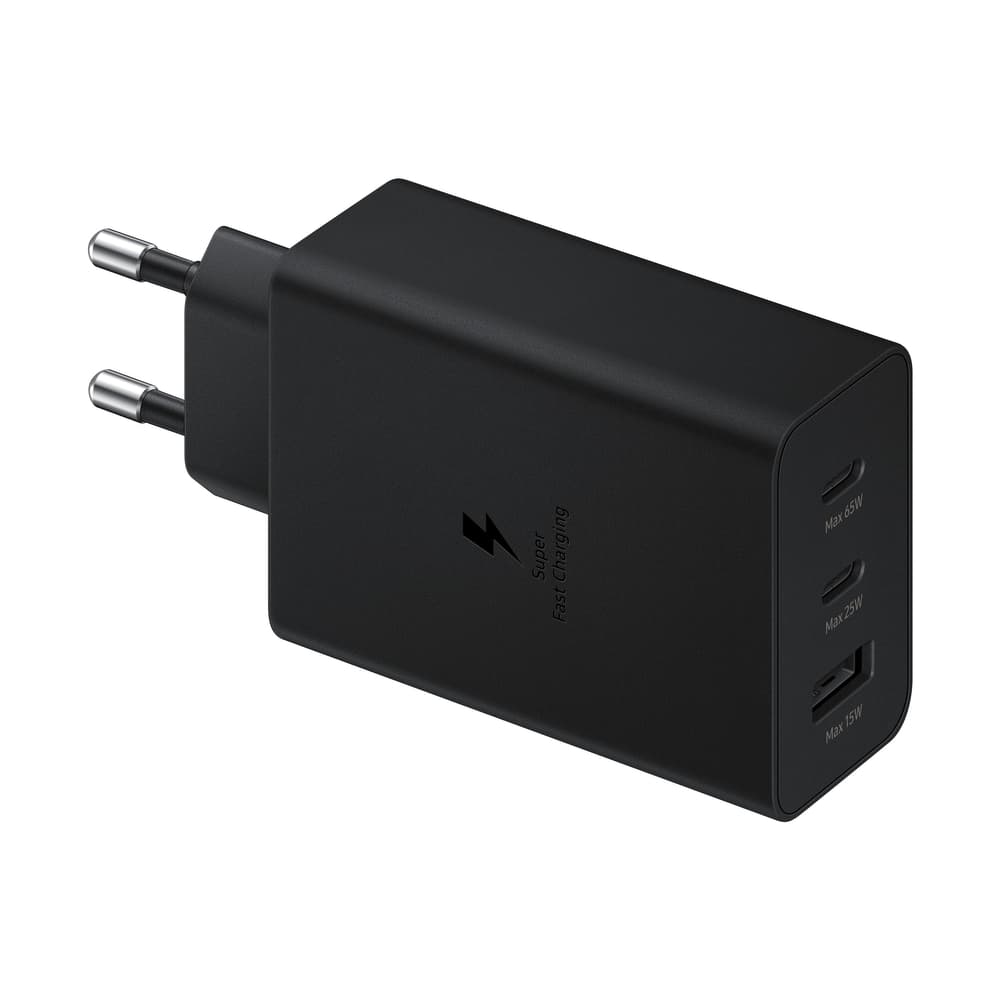 Samsung omrežni polnilnik 65W, 2xUSB-C, USB-A, PPS, PD, QC črn