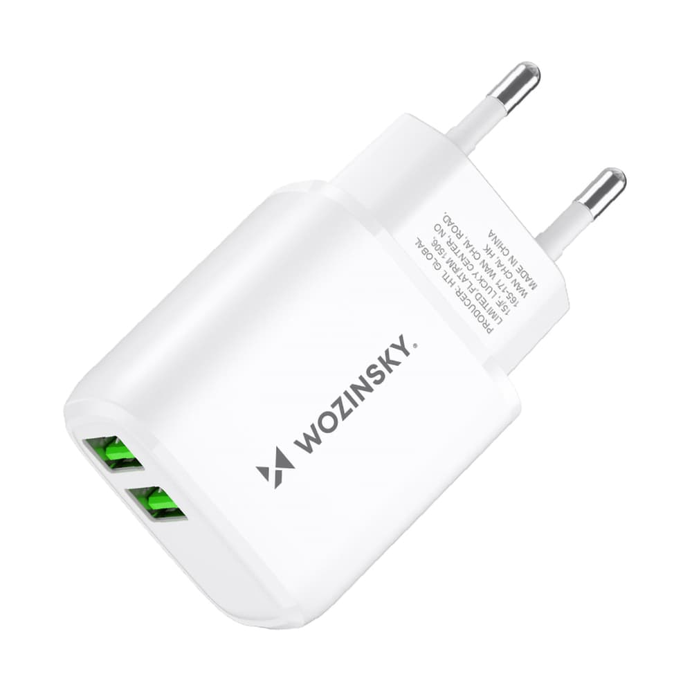 Wozinsky CUWCW 2.4A stenski polnilec, 2xUSB-A, bel 4