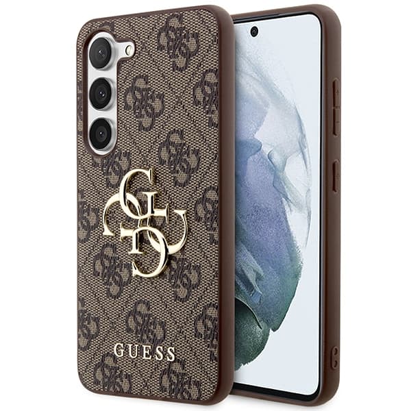 Guess ovitek za Samsung S23 4G Big Metal Logo, rjav