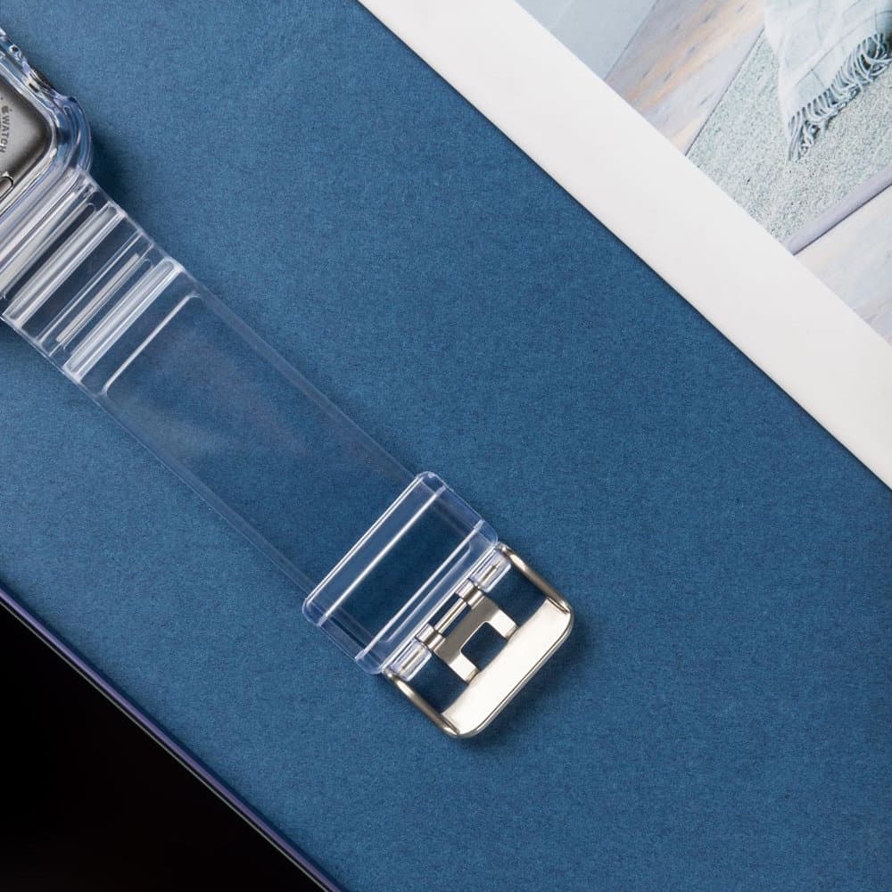 Silikonski pašček Strap Light Set Apple Watch 44mm - črno-siv 4