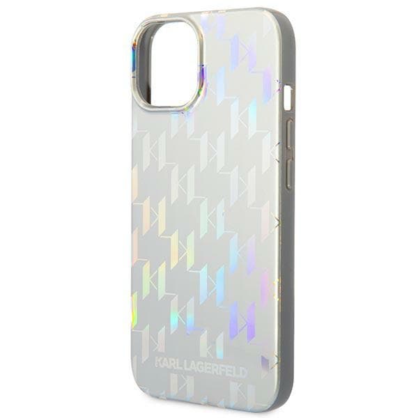 Karl Lagerfeld ovitek za iPhone 14 Plus Monogram Iridescent, srebrn 6