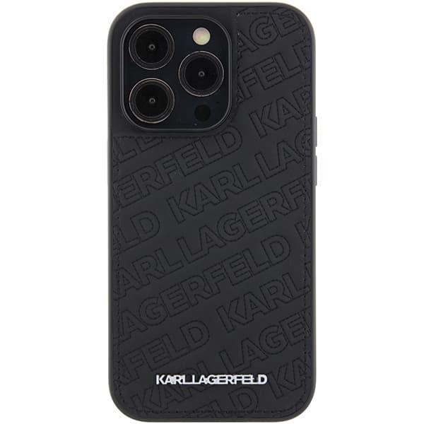Karl Lagerfeld ovitek za iPhone 15 Pro - črn, prešit 3
