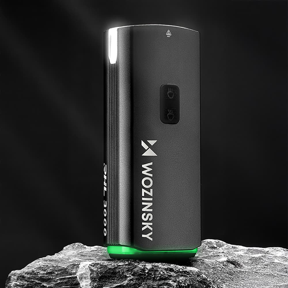 Prednja luč za kolo Wozinsky (3000 lm) z USB-C kablom, črna 3