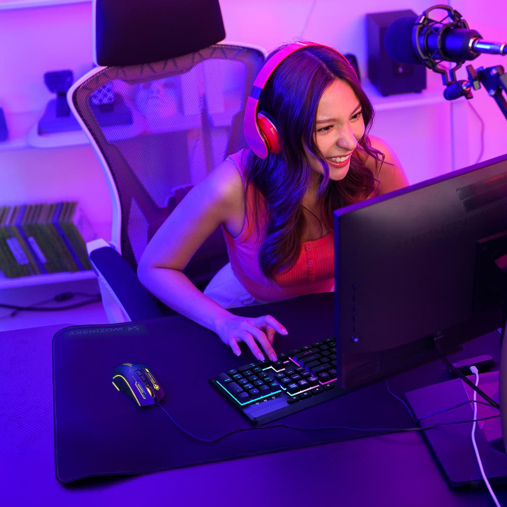 Gaming podloga za miško Wozinsky WPD-B1000 XXL, 1000x500mm, vodoodbojna, črna 6