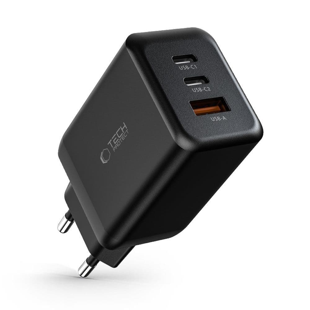 Tech-Protect C65W polnilec 2x USB-C PD 65W / USB-A QC 3.0 - črn 7