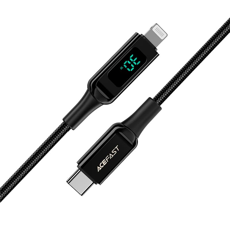 Acefast USB-C v Lightning kabel 1.2m, 30W, 3A, črn (C6-01) 3