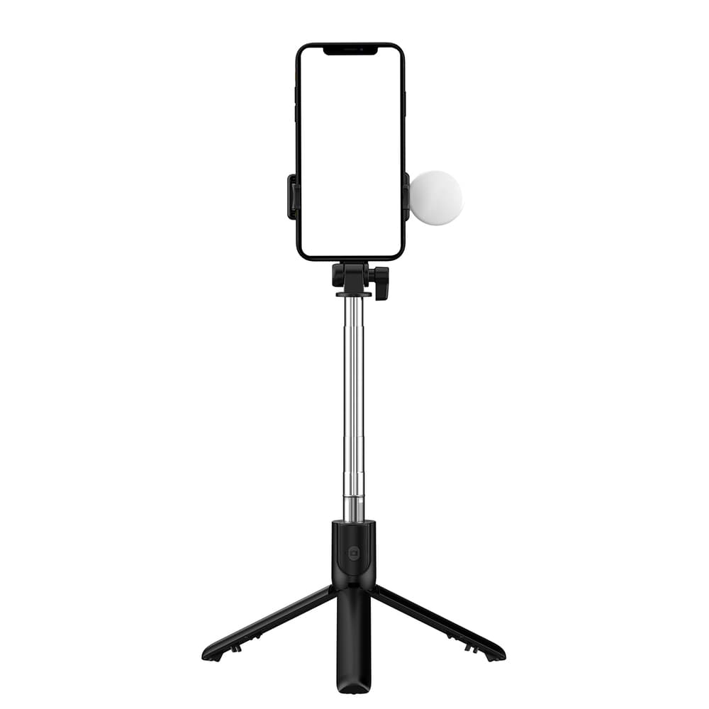 Hurtel WR1YXS selfie palica/stativ, 0.71m z lučko, črna 2