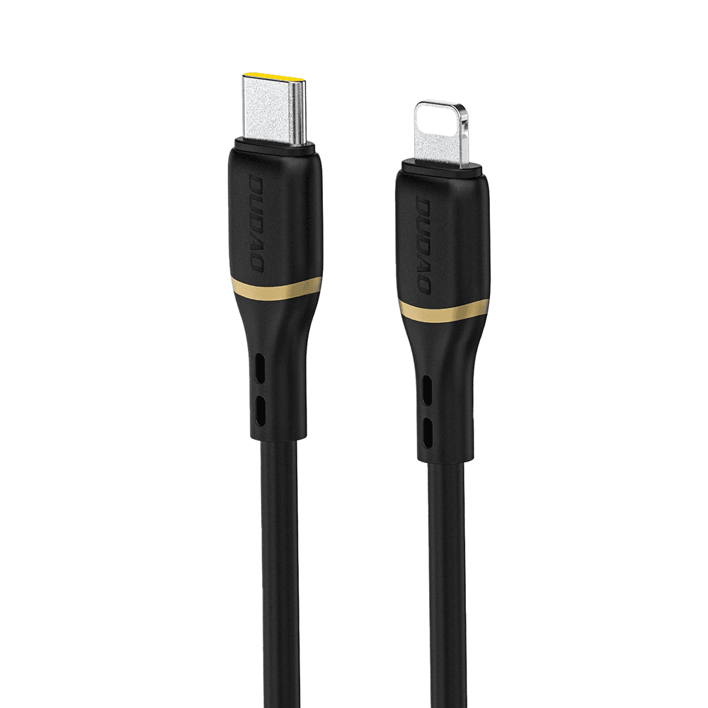 Dudao L25X USB-C - Lightning kabel 1m, 30W, mehka silikonska pletenica - črn
