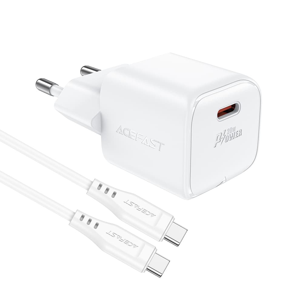 Acefast A73 Mini PD 20W GaN Polnilnik + USB-C kabel - bel 4