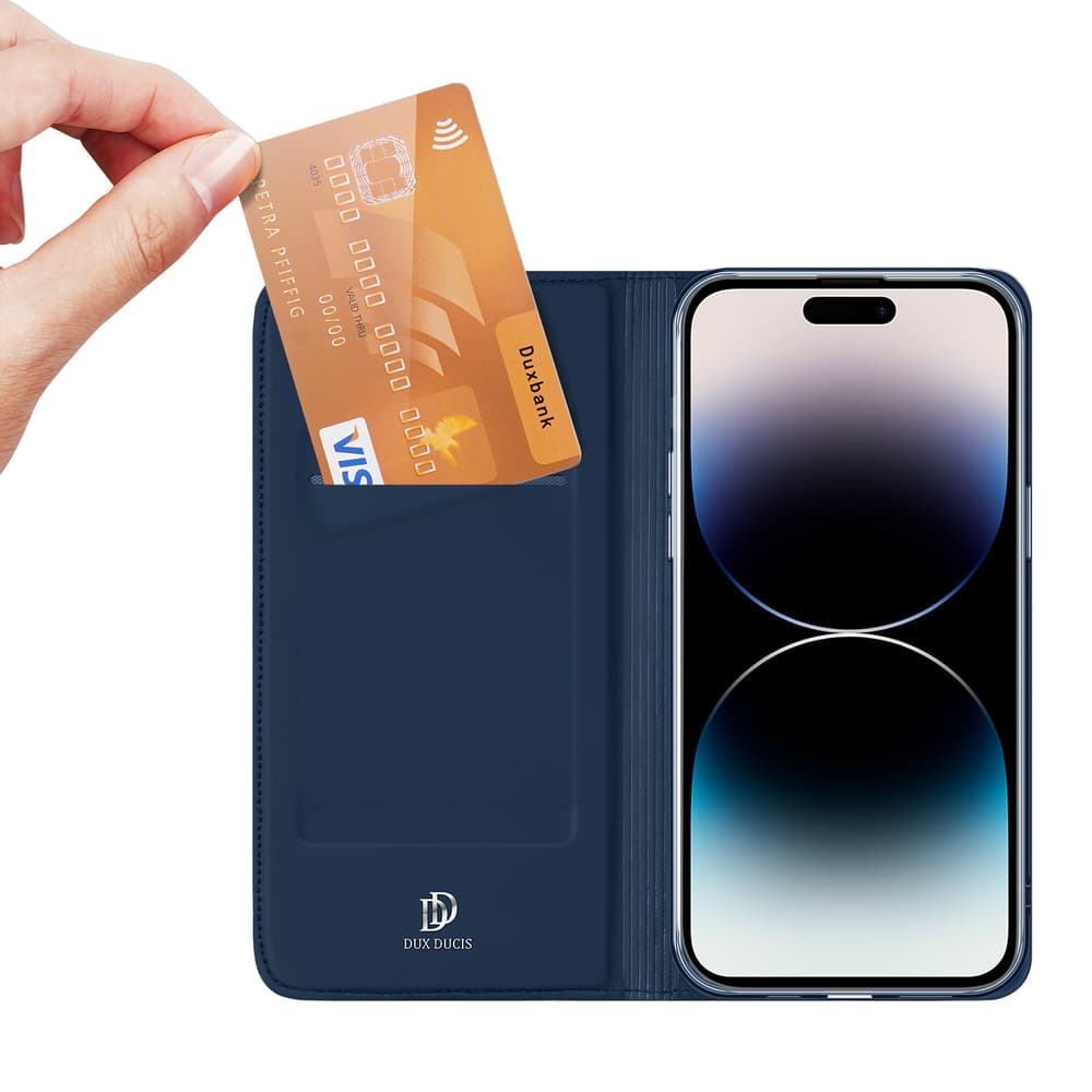 Dux Ducis Skin Pro denarnica ovitek za iPhone 15 Pro Max - Modra