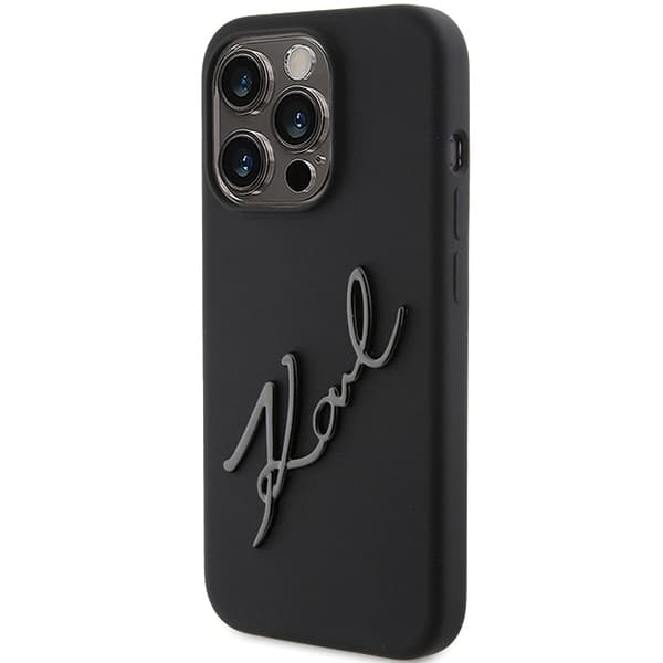 Karl Lagerfeld ovitek za iPhone 15 Pro - črn, silikonski 2
