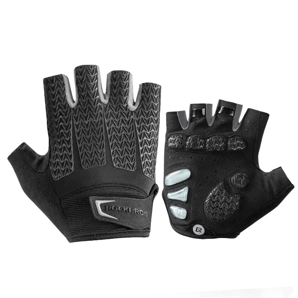Rockbros S169BGR L kolesarske rokavice, sive