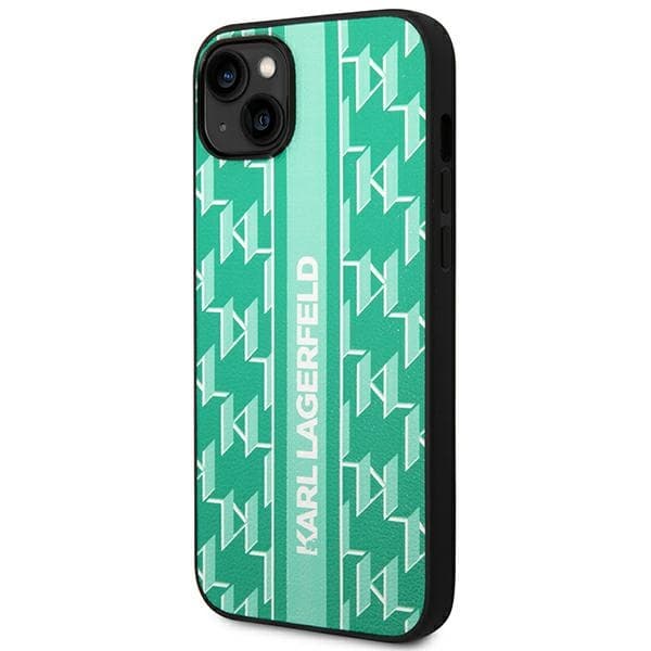 Karl Lagerfeld ovitek za iPhone 14 Plus (6,7") Monogram Stripe, zelen 2