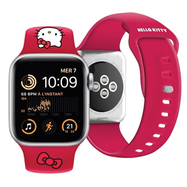 Hello Kitty trak za Apple Watch 38/40/41mm, Silicone Kitty Head, rdeč 4